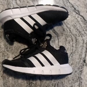 Size 6c Adidas Kids Black and White Sneakers